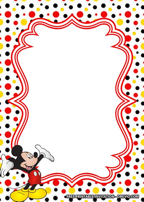 Printable Blank Mickey Mouse Invitation Template