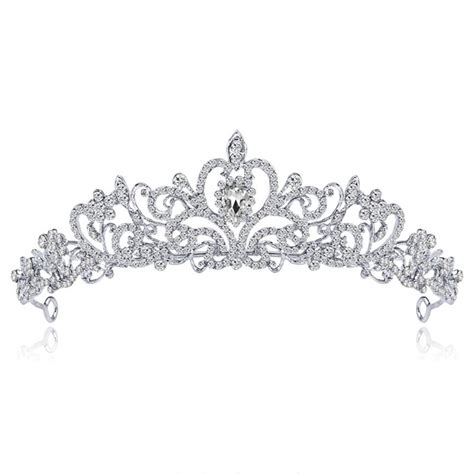 Luxury Silver Tiara Crown Diadem With Crystals Bridal Hair Etsy Uk