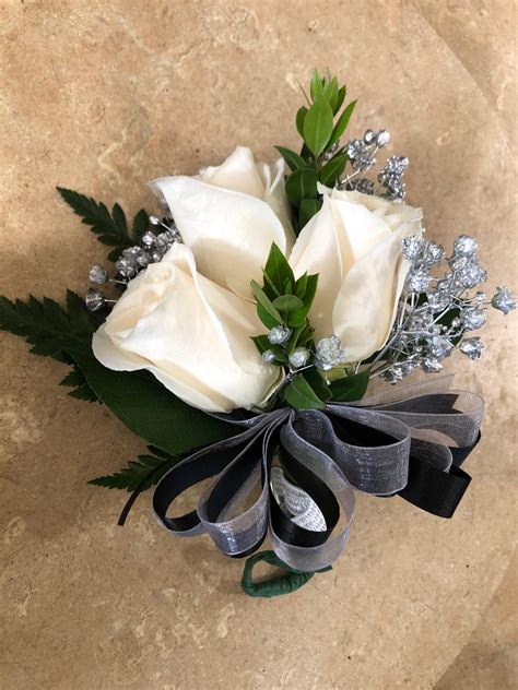 White Rose Wrist Corsage By Logan Floral Designs And Ts