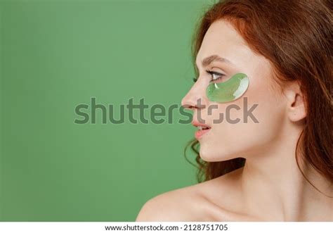 Beautiful Side View Half Naked Topless Stock Photo
