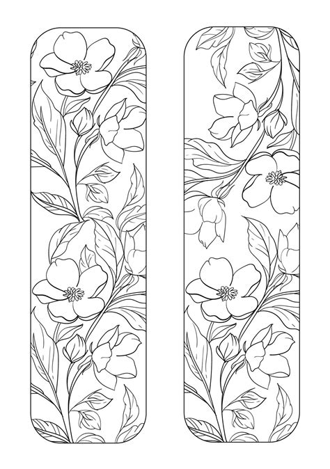 10 Best Free Printable Bookmarks With Flowers With Color Coloring