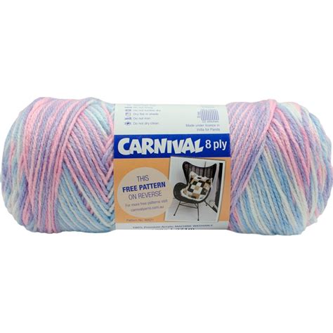 Carnival 8 Ply Acrylic Yarn 100g 271m Pink Print Big W