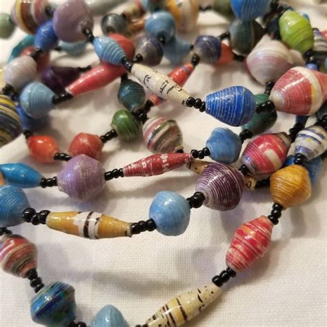 Paper Bead Necklace Etsy