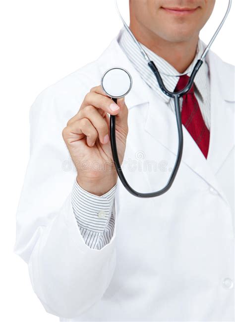 Male Doctor Showing Stethoscope Stock Photo Image Of Occupation