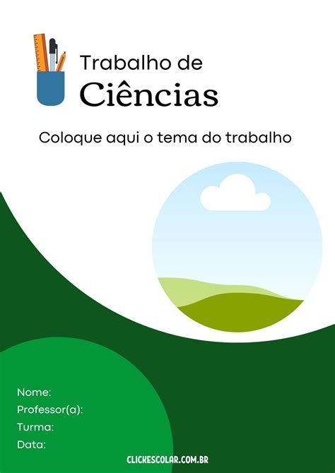 15 Capas De Trabalho Escolar Para Editar E Imprimir Click Escolar