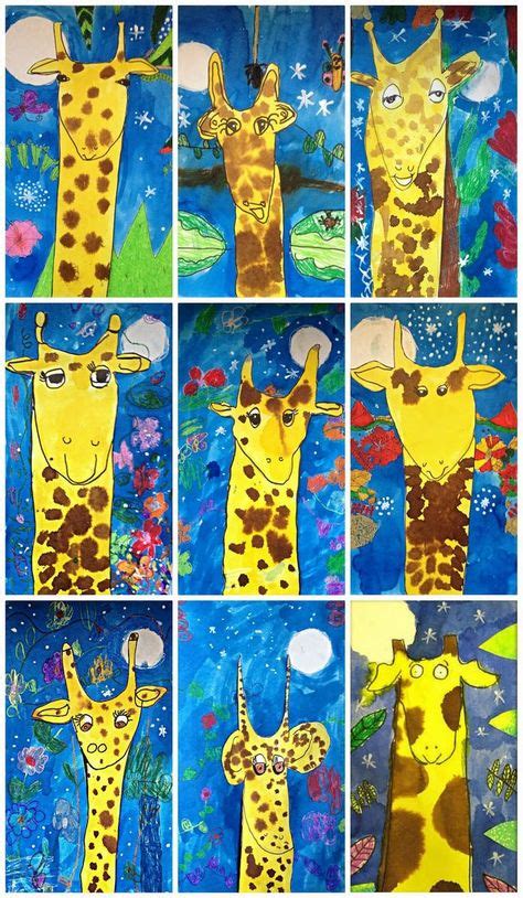 11 Giraffe Directed Drawing Ideas Giraffe Art Kids Art Projects Art