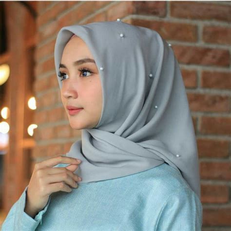 Satuan Ecer Hijab Jilbab Kerudung Segiempat Segi4 Square Segi Empat Bella Payet Pearl Mutiara