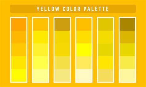 Yellow Vector Color Palette Vector Art At Vecteezy
