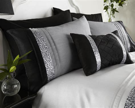 Black Grey Silver Duvet Covers Bedding Bed Set Double King Or Super