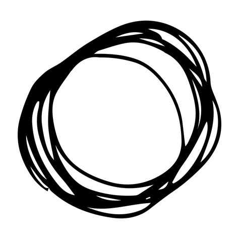 Hand Drawn Scribble Circle Black Doodle Round Circular Design Element