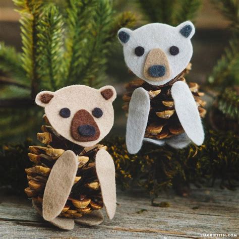Felt Pinecone Bears For The Perfect Kids Craft Pine Cone Crafts