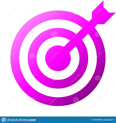 Target Sign Purple Gradient Transparent With Dart Isolated Vector
