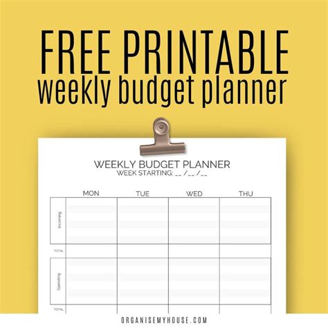 Free Weekly Budget Template Printable Pdf A And Letter