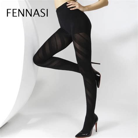 Fennasi Jacquard Spiral Striped Womens Tights Nylons Lady Sexy Pantyhose Thick Warm Sexy