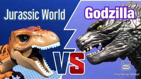Godzilla Vs Jurassic World Part 1 Stop Motion Youtube