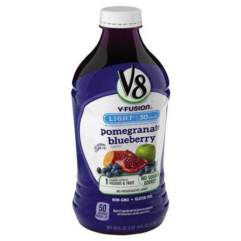 V8 V Fusion Light Pomegranate Blueberry Vegetable And Fruit Juice 46 Oz