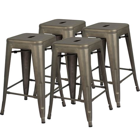 Vineego 24 Inches Modern Metal Bar Stools For Counter Height Indoor