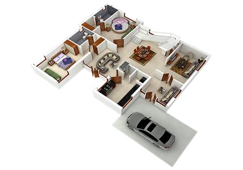 3d Floor Plan Cut Section House Design Interior Design Ideas