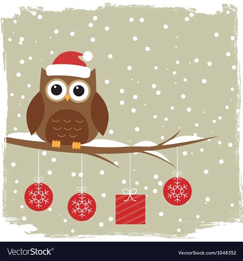 Winter Card With Cute Owl Royalty Free Vector Image