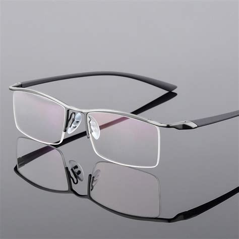 reven jate browline half rim metal glasses frame for men eyeglasses optical eyewear spectacles