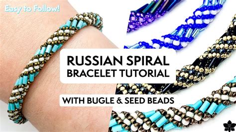 How To Russian Spiral Beading Stitch Bracelet Tutorial Youtube