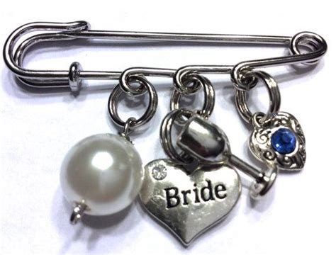 Bridal Pin Something Old New Borrowed Blue Wedding Pin Etsy Old New
