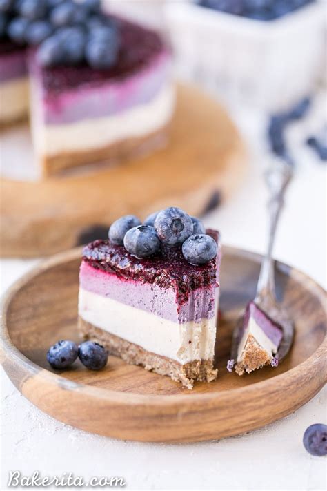 No Bake Layered Blueberry Cheesecake Gluten Free Paleo