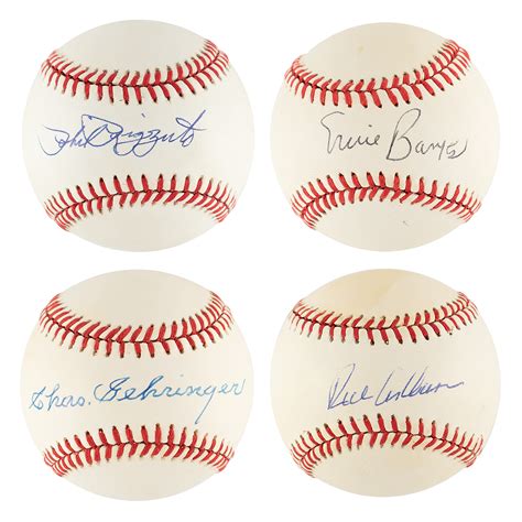 Baseball Hall Of Fame Hitters 4 Signed Baseballs Rr Auction