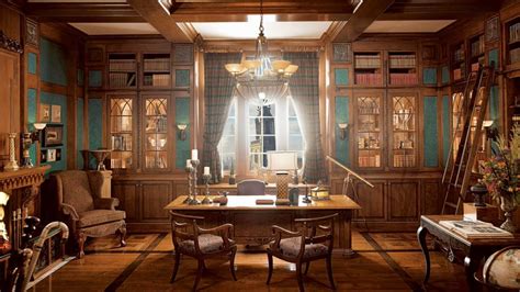 Victorian Asmr Victorian Study Room In 2020 Traditional Home Office