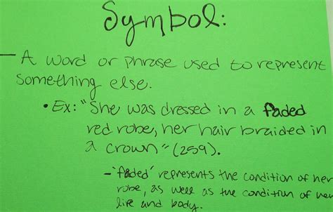 The use of symbolism is interesting in this particular sentence. The