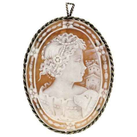 Victorian Portrait 800 Silver Pin Brooch Pendant For Sale At 1stdibs
