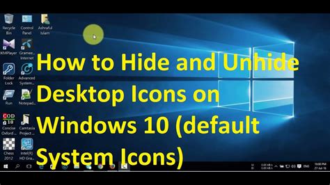 How To Hide And Unhide Desktop Icon On Windows 10 Default System Icons