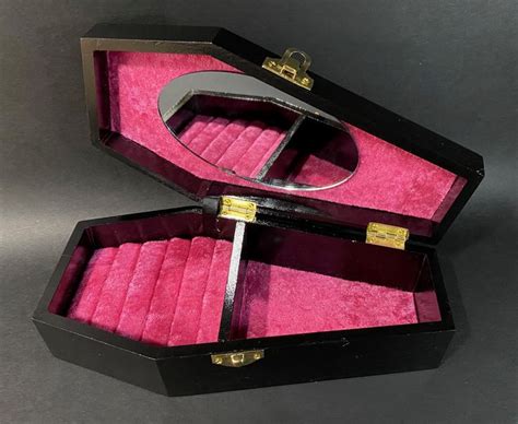 Coffin Jewelry Box Gothic Jewelry Box Velvet Lined 9 Inch Coffin