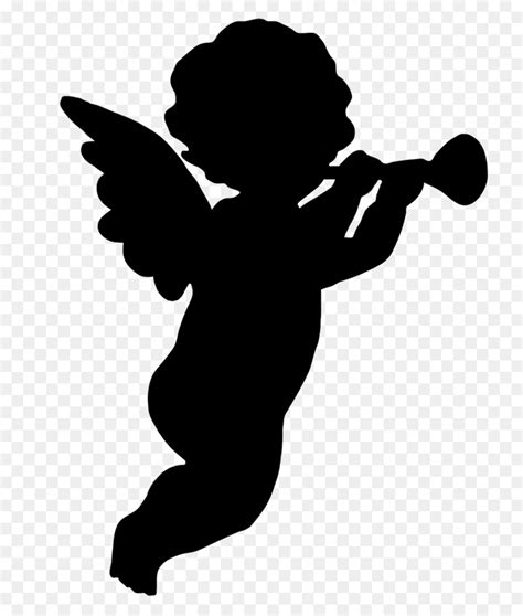 Silhouette Angel Drawing Cherub Stencil Silhouette Png Download 800