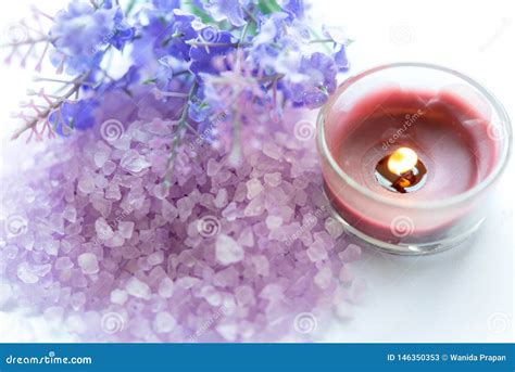 Purple Lavender Aromatherapy Spa With Salt And Treatment For Nail Body Thai Spa Relax Massage