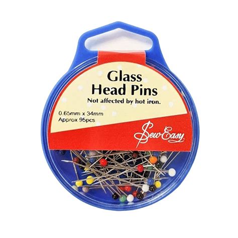 Sew Easy Glass Head Pins Not Effected By Iron 95 Pieces Fashion