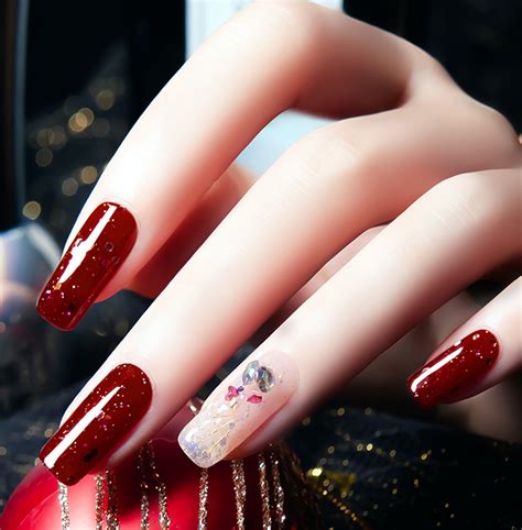 China Red Glitter Gel Nail Polish Shinny Shimmer Color Coating Gel From