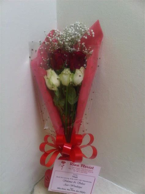 Bunga Tangan Simple Mawar Merah Putih Toko Bunga Di