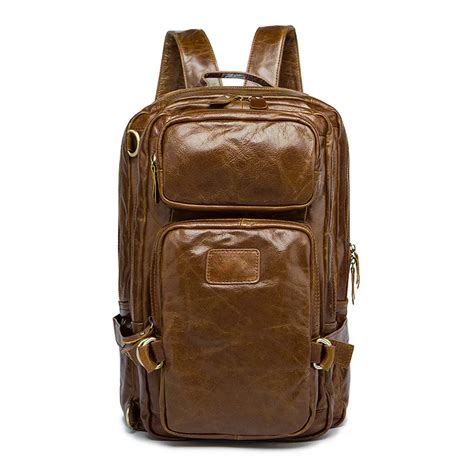 Buy Luxury Real Genuine Leather Men Backpack Business