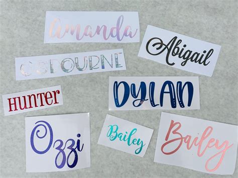 Custom Name Decals Personalized Decal Vinyl Name Decals Etsy