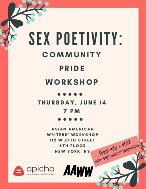 Sexpoetivity Community Pride Workshop Asian American Writers Workshop