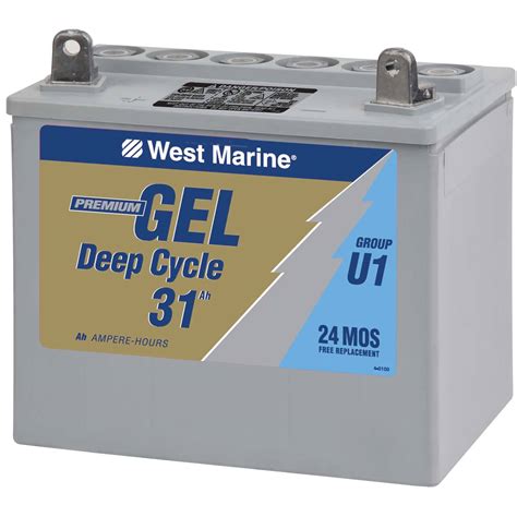 West Marine Group U 1 Gel Deep Cycle Marine Gel Battery 316 Amp Hours