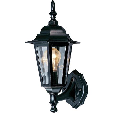 Volume Lighting Black Hardwired Outdoor Coach Light Sconce With Clear