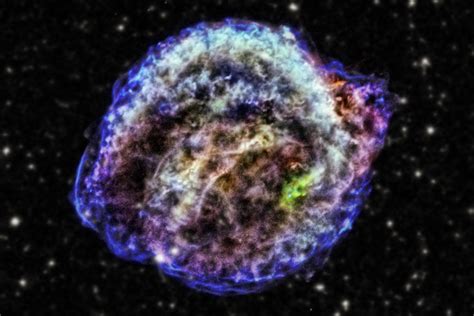 (astronomy) the explosion of a star, which increases its brightness to typically a billion times that of our sun, though attenuated by the great distance from our sun. Suzaku Spectrometer Reveals Insight into Kepler's Supernova | vyagers