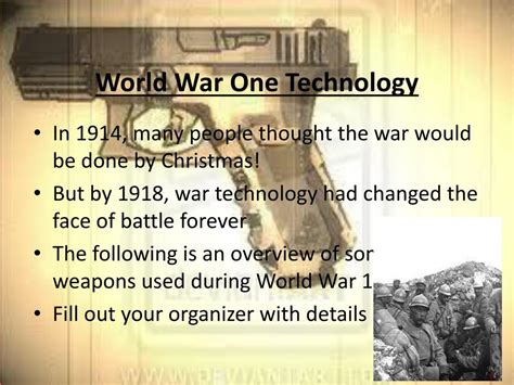 Ppt World War One Technology Powerpoint Presentation Free Download