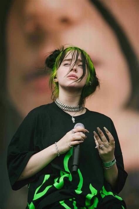 Billie Eilish Wallpaper Green And Black Hair All Are Here
