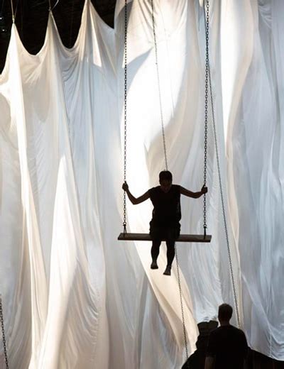 Large Scale Interactive Curtain And Swing Installation By Ann Hamilton