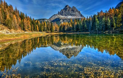 Wallpaper Autumn Forest Mountains Lake Reflection Italy Italy