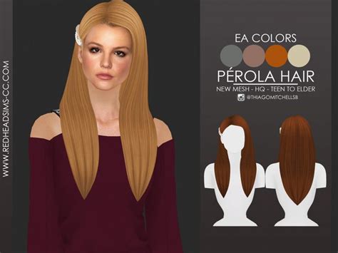 Redheadsims Cc PÉrola Hair New Mesh Compatible Sims Hair Sims 4
