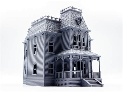 Psycho Bates Mansion 3d Printed Building Model Paintable Etsy